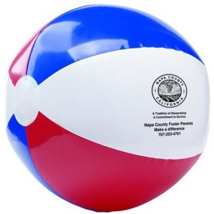 16" red, white and blue, inflatable beach ball
