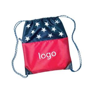 Custom Patriotic Drawstring Bag with Printed Stars