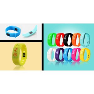 LED One Touch Digital Silicone Watch