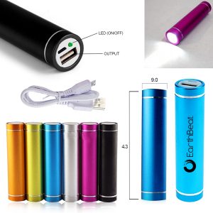 Power Bank Cylinder With LED Flashlight
