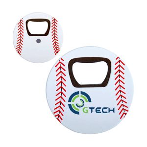 Baseball Bottle Opener round with magnet