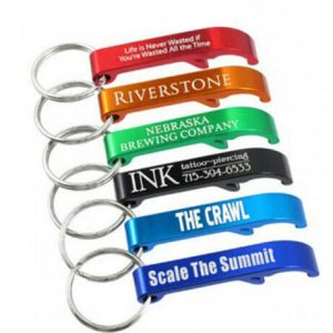 Aluminum Bottle Cap Opener with Split keyring