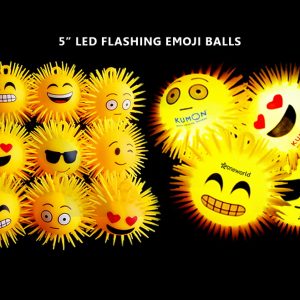 Flashing Puffer Ball LED Light Emoji Round Spike 5"
