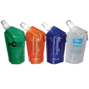 Collapsible Water Bottle Bag with Carabiner 16oz