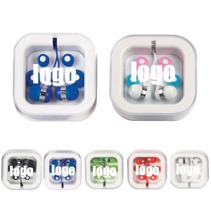 Ear buds in customized square case