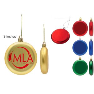 Christmas Ornament Flat Round Shatter Resistant