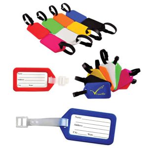 Rigid Plastic Luggage ID Tags with strap