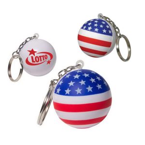 Round Stress Ball Keychain Flag