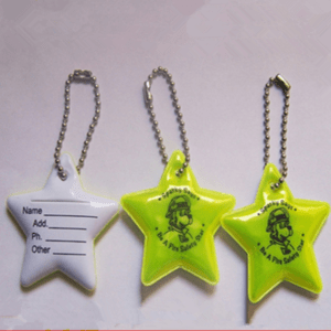 Reflective Star Safety Key Chain Tag