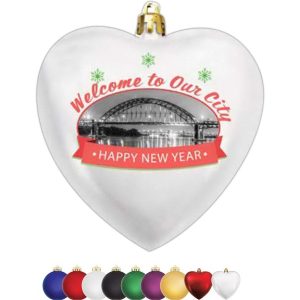 Ornament Heart Shaped Shatterproof Satin Finish