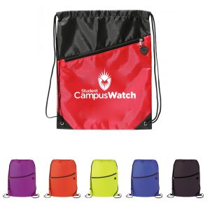 Drawstring Backpack bag with Front Zipper Pocket