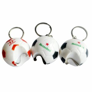 Soccer Ball Shaped Bottle Opener Keyring