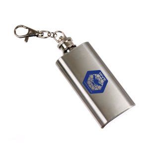 Stainless Steel Mini Flask Keychain - 2 oz