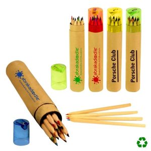 Colored pencil tube set with Lid Sharpener Personalized