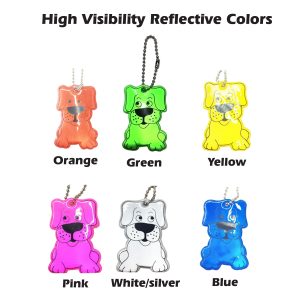 Dog Reflector Hanging Tag Keychain