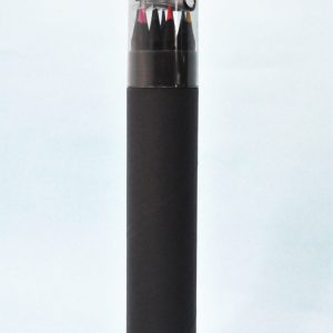 12-Piece Colored Pencils Matte Black Tube With Sharpener