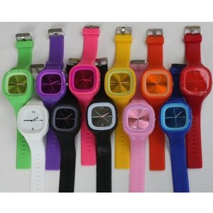 Square Face Silicone Wrist Watch