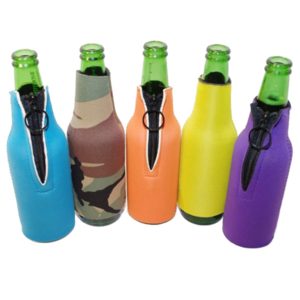 Neoprene Bottle Insulator cooler sleeve with zipper