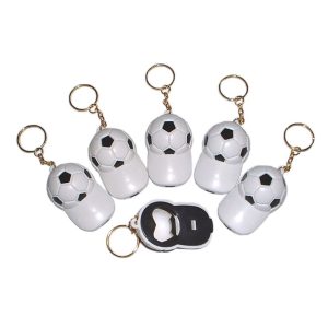 Bottle Opener Whistle Soccer Ball Cap Keychain