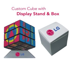 Custom Puzzle Cube & Display Stand and Box